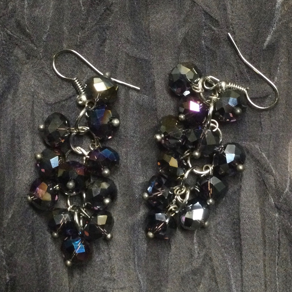 Classic-Sparkling Multi color Faceted Cluster Drop Earrings